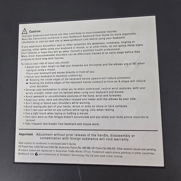 GOLDTOUCH BLACK ERGONOMIC SPLIT USB KEYBOARD W/ 10-KEY PAD MODEL KFK-E87YB - Picture 11 of 14